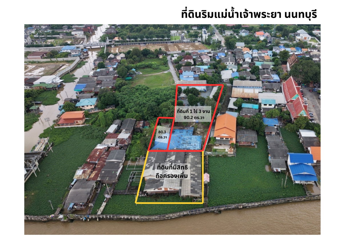 รูป ขาย ที่ดินวิวสวยริมแม่น้ำเจ้าพระยา จ.นนทบุรี ใกล้สะพานพระราม7 ราคา 45.3ล้านบาท - รูปที่ 1/24