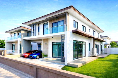 เช่าบ้านเดี่ยว นิคมอัญธานี (เจมโมโปลิส) : คฤหาสน์2ชั้น บ้านเดี่ยว ประเวศ 4นอน บางนา-สุขาภิบาล2 ใกล้รพ.สิรินธร 1.4 กม. ใกล้ แจสกรีน วิลเลจ ประเวศ 850ม. 4น้ำ 55 ตร.ว. 220ตร.ม.