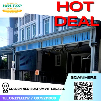 Townhouses for rent ถนนเทพารักษ์ : #R10013 🎉 030569 House for Rent: Golden Neo Sukhumvit-LaSalle