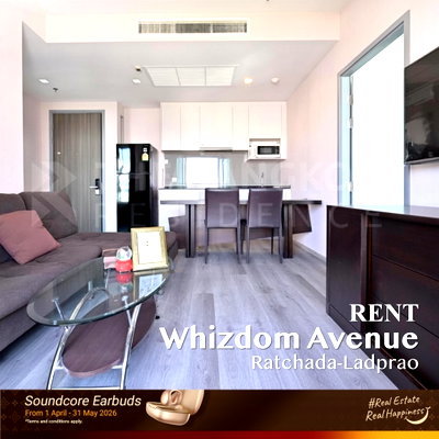 คอนโดให้เช่า : เช่าคอนโด 🚀 Whizdom Avenue Ratchada-Ladprao 2นอน 53ตร.ม. 28k ยูนิตสวย ราคาดี 🔥 ใกล้ MRT ลาดพร้าว 