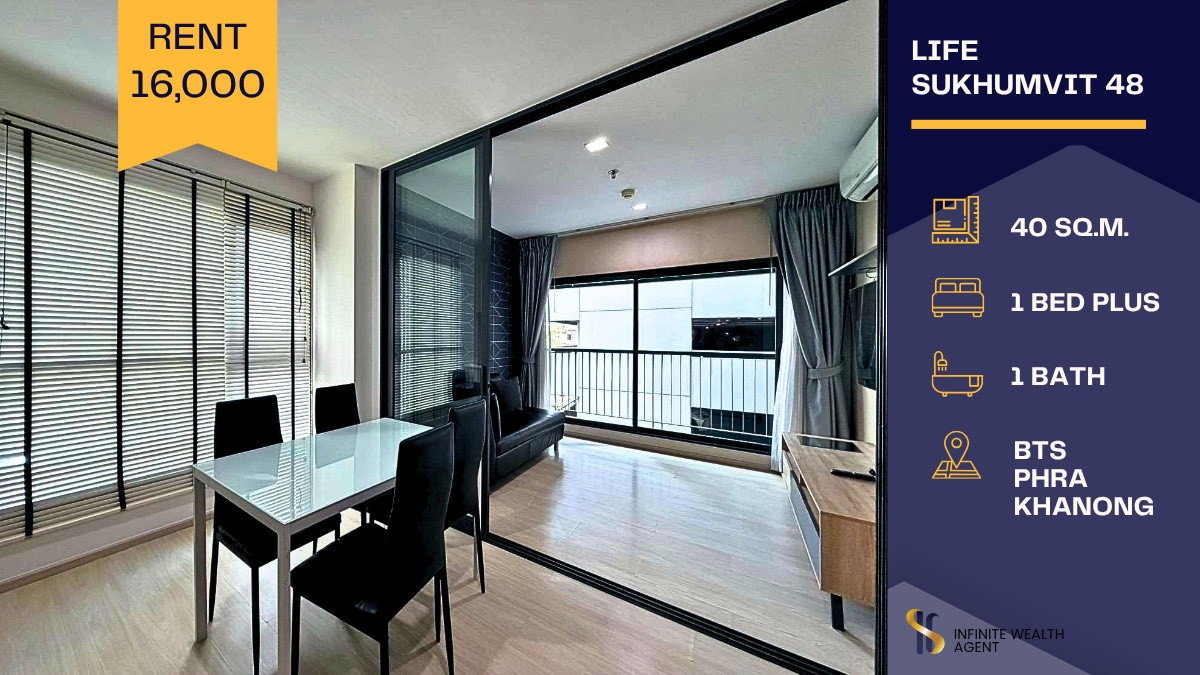 รูป ✨ Life Sukhumvit 48 ลดแรง! จาก 18K เหลือ 16K 🔥 จอง+เข้าอยู่ พ.ค. นี้เท่านั้น ห้องสวย 1นอน plus 40ตร.ม. ใกล้ BTS พระโขนง 600ม. รีบเลย! 🏙️ - รูปที่ 1/9