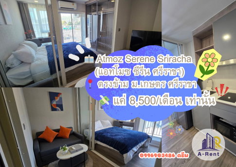 dream2Atmoz serene sriracha "แอชโมท ซีรีน ศรีราชา" ห้องใหม่แกะกล่อง  ตรงข้ามม.เกษตร   โทร: 0996903486 ดรีม