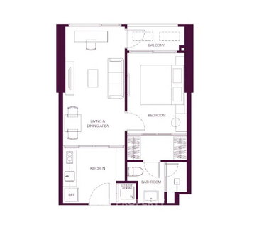 คอนโด 1-ห้องนอน ที่ ไวด์เด็น บาย แสนสิริ ใน ทุ่งมหาเมฆ (ID 2866694)