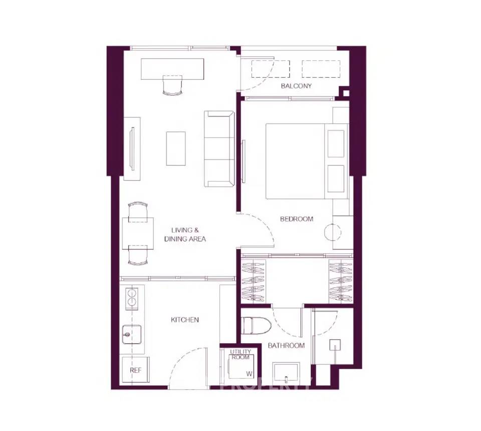 รูป คอนโด 1-ห้องนอน ที่ ไวด์เด็น บาย แสนสิริ ใน ทุ่งมหาเมฆ (ID 2866694) - รูปที่ 1/6