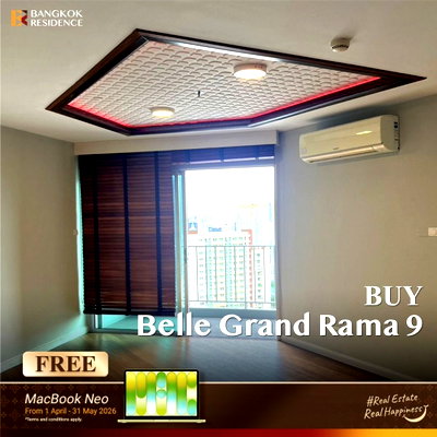 ขายคอนโด : ❤️‍🔥 ราคาดี! Belle Grand Rama 9 ห้องกว้าง 88.76 ตร.ม. ทำเล CBD ใกล้ Mrt พระราม 9