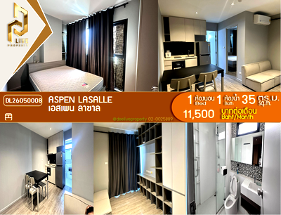 คอนโดให้เช่า : DL26050008 ให้เช่าคอนโด เอสเพน ลาซาล (Aspen Lasalle) ใกล้ MRT ศรีลาซาล พร้อมเข้าอยู่ โทรด่วน 0614453194 LineID @952jdxxk