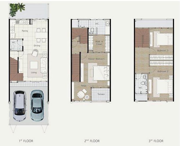 3-bed townhouse for sale, 186 sqm, 23.1 sq wah, Six nature Ramintra 109
