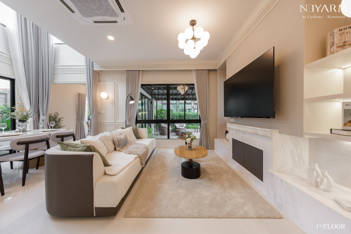 รูป  บ้านแฝดหรู 𝟑 ชั้น ดีไซน์ Modern Luxury บนทำเลศักยภาพ แฟชั่น - รามอินทรา พื้นที่ที่ออกแบบมาเพื่อให้ทุกวันของครอบครัว - รูปที่ 3/24