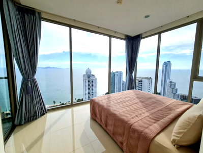 Condos for rent : ⛵ Riviera Wongamat ⛵ Sea view / 38F / 2bedrooms >> THB45,000/month彡
