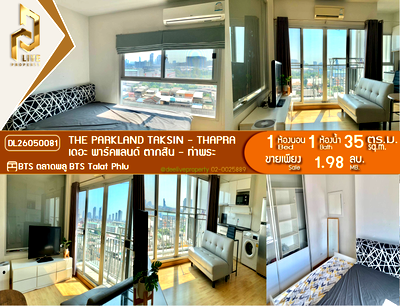 Condos for sale : DL26050081 Condo for sale, The Parkland Taksin - Thapra near BTS Talat Phlu, ready to move in, call urgently 0614453194 LineID @162cjixi