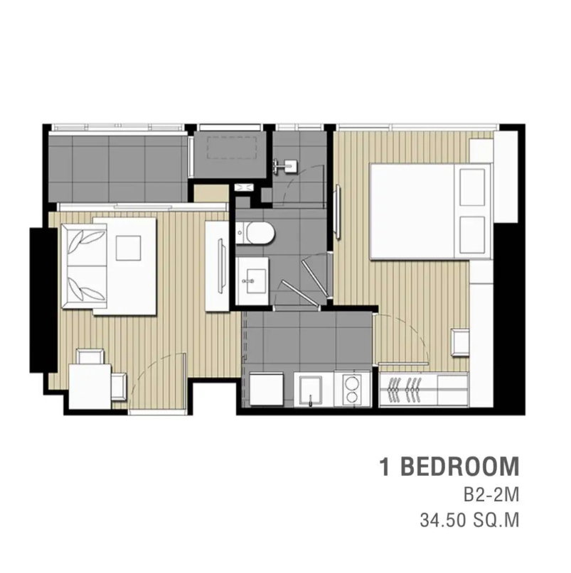 รูป IDEO MOBI ASOKE | ชั้น 34 วิว มศว สวยมาก ใกล้ MRT เพชรบุรี | Fully Furnished พร้อมอยู่ | 28,000 บาท/เดือน - รูปที่ 12/12
