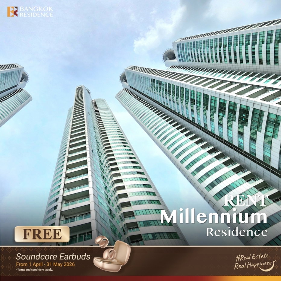 รูป เช่าคอนโด 🌃  Millennium Residence 3นอน 146ตร.ม. 95k 💫 ยูนิตตกแต่งสวย ใจกลางเมือง ใกล้ BTS อโศก - รูปที่ 1/5