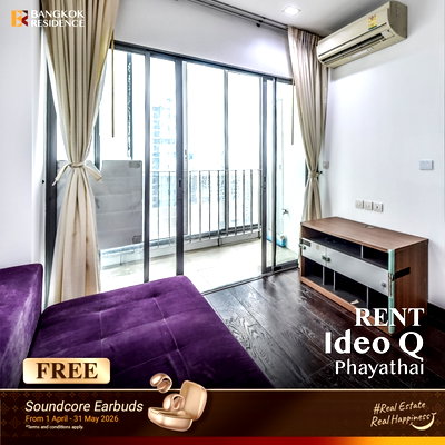 Condos for rent Samsen Wittayalai School : Rent Condo ✨ Ideo Q Phayathai, 1BR 50 Sq.m. 24K, Spacious Unit Great Price 🛌🏻 Near BTS Phaya Thai 