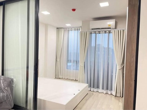   For Rent: Plum Condo Saphan Mai Station, 23.12 sq m, 7th floor. Fully furnished with appliances except for a washing machine. 9,900 THB/month.
