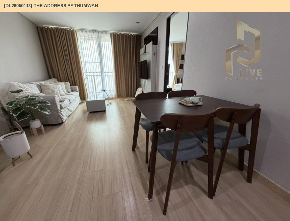 รูป DL26050113 ให้เช่าคอนโด ดิ แอดเดรส ปทุมวัน (The Address Pathumwan) ใกล้ BTS พญาไท พร้อมเข้าอยู่ โทรด่วน 0614453194 LineID @162cjixi - รูปที่ 5/10
