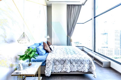 Condos for rent : 🚩 For Rent Condo PARK ORIGIN RATCHATHEWI Building 1, Floor 29,Duplex 2 bed room, Room size 61 sqm