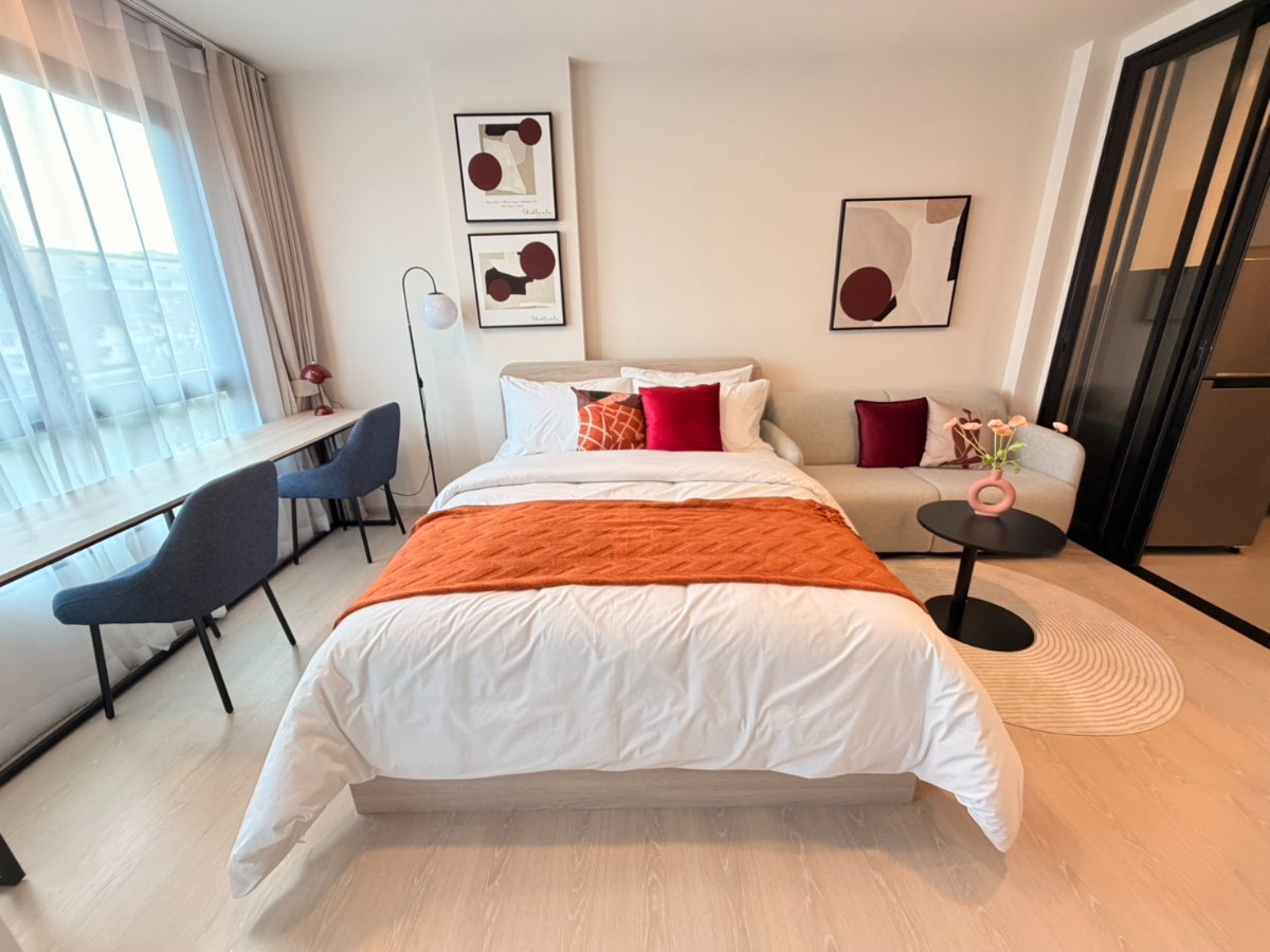 รูป ให้เช่า Dcondo Vivid ม.กรุงเทพ ✅ค่าเช่า : 11,000/เดือน 🛌ขนาดห้อง : 25 ตรม ชั้น 4 ตึก A ตกแต่งพร้อมเข้าอยู่ สัญญา 2 ปี - รูปที่ 2/11