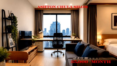 Condos for rent : 🌹🚆 Exclusive Unit For Rent 📌 Ashton Chula–Silom(Line: @rent2022) | Near MRT Samyan    ✨ Ready to move in! ✨ 📌 Code: A11228