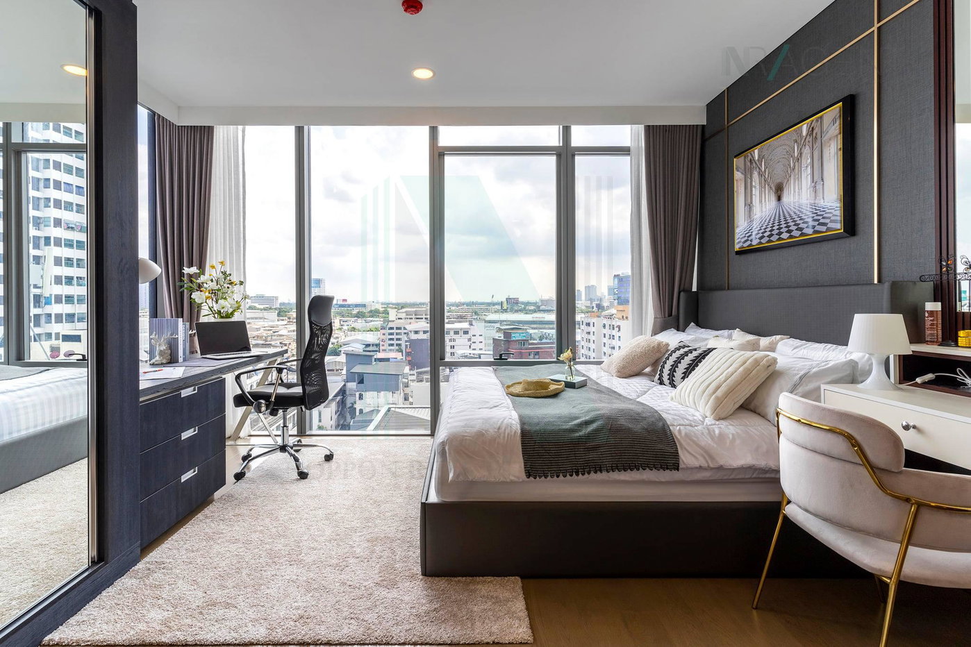 รูป 🚩Best room!🚩 ให้เช่าคอนโด ไซมิส เอ๊กซ์คลูซีพ ควีนส์ อาคาร 1 ชั้น 10 2 ห้องนอน ขนาด 75.00 ตรม ใกล้ โรงเรียนอักษรานานาชาติ - รูปที่ 3/8