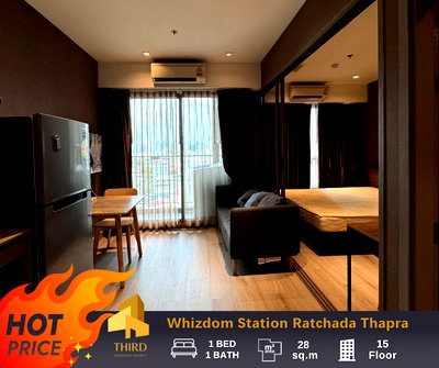คอนโดให้เช่า : Whizdom Station Ratchada Thapra ✨เฟอร์นิเจอร์และเครื่องใช้ไฟฟ้าครบ ราคาพิเศษพร้อมเข้าอยู่//สนใจติดต่อ LineID:@Thirdproperty