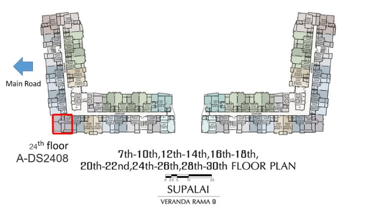 รูป ให้เช่า Supalai Veranda Rama 9 ** 30,000 บ./ด **  ขนาด 57.5 ตร.ม. 2ห้องนอน 1ห้องน้ำ ชั้น 24  วิวเมือง ที่จอดรถส่วนตัว - รูปที่ 23/32