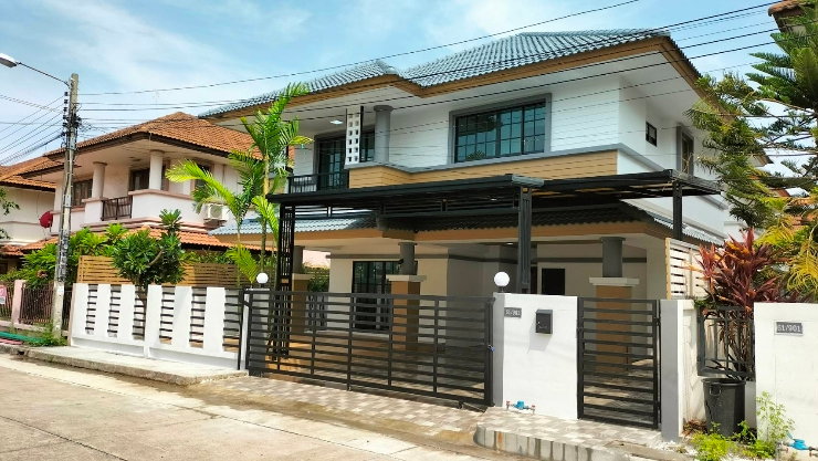 รูป บ้านเดี่ยว หนองจอก  สุวินทวงศ์  มีนบุรี หมู่บ้าน รอยัลปาร์ควิว นัดชมบ้าน 085-318-6868 คุณวา - รูปที่ 1/18
