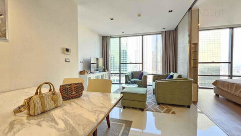🚩 For Rent Condo THE BANGKOK SATHORN-TAKSIN Building A, Floor 19,1 bed room, Room size 61 sqm