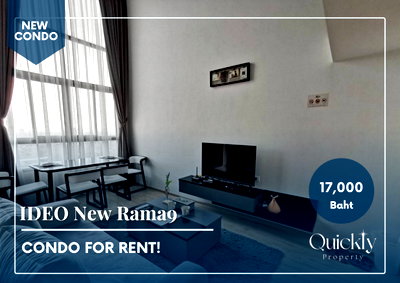 Condos for rent : IDEO New Rama9 | Price 17,000 THB | Beautiful room, great location, fully furnished, ready to move in.
