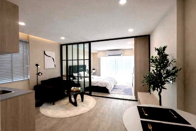 ขายคอนโด : ME2500077 ขายด่วน! คอนโดแต่งครบ City Villa ห้องมุม วิวสระ ใกล้ BTS ลาดพร้าว