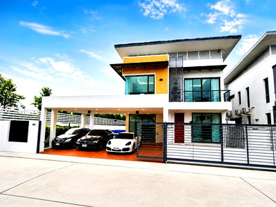 เช่าบ้านเดี่ยว กรุงเทพมหานคร : 25นาที สาทร 16กม. 2ชั้น Pool Villa 5-6นอน เพชรเกษม69 สารสาสน์บางบอน 300 ม. แอร์ 7 ตัว 7น้ำ 440ตร.ม. 105ตร.ว. ใกล้ Zanook Wake Park