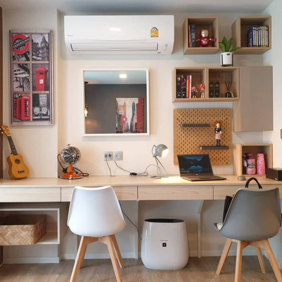 รูป 🏡 ให้เช่า Kave Town Shift 13,500฿💖  ✨ ตึก C ชั้น 3 ห้องใหญ่ แต่งบิ้วอินสวย วิวสวน  - รูปที่ 7/11