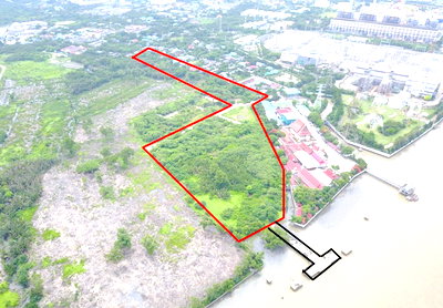 Land for sale : Riverside land plot on the Chao Phraya River, Pu Chao Saming Phrai Road, Samut Prakan