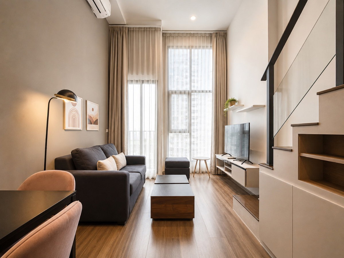 รูป 🏙DUPLEX 22,000 THB🌈 Knightsbridge Space Rama 9 📲 ติดต่อโทร/ไลน์ 099-289-1569 - รูปที่ 2/8