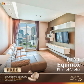 Rent Condo⭐ Equinox Phahol-Vipha, 2-br 63 sq.m. 36K 🏞️ Beautiful unit with park view, fully furnished, Near BTS Mo Chit