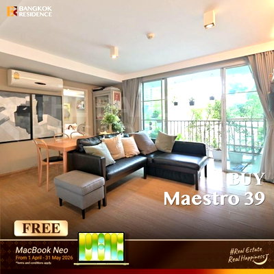 Condos for sale BTS Phrom Phong : 🌃 Condo for Sale at Maestro 39 Beautiful Cozy-Style Unit with High Privacy Near EmQuartier ✨