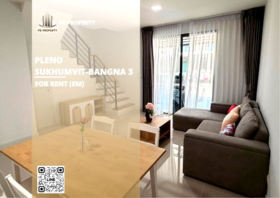 Townhouses for rent Samut Prakarn : Townhouse for rent ✨ Pleno Sukhumvit-Bangna 3 ✨ 3 bedrooms, 2 bathrooms, fully furnished and equipped with appliances.