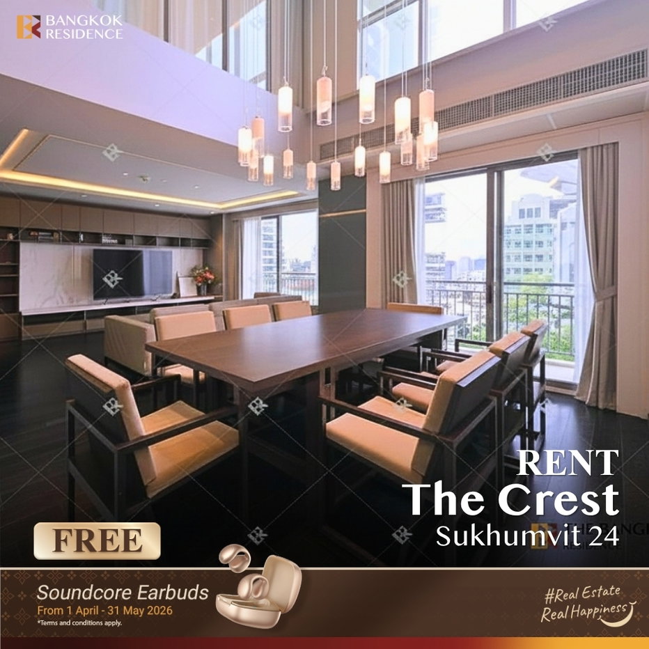 รูป  เช่าคอนโด 🌃 The Crest Sukhumvit 24 Duplex 3นอน 248.37ตรม 180k 💖 แรร์ ยูนิต Duplex สวย ใกล้ BTS พร้อมพงษ์  - รูปที่ 1/13