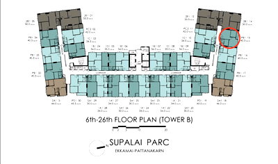 Condos for sale : WTS Resale Down Payment - Supalai Parc Ekkamai-Pattanakarn | 25th Fl. Unit 2515, 40.5sqm, High Floor, Below Market Price!
