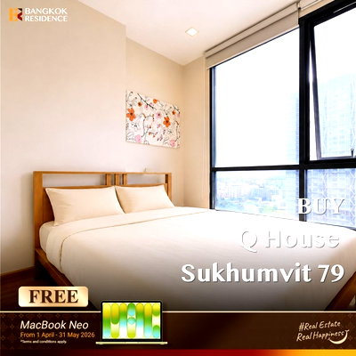 Condos for sale BTS On Nut : 🏙️ Rare Prime Location! Fully Furnished Unit Great Price - Q House Sukhumvit 79, Near BTS On Nut