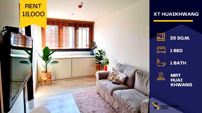 Condos for rent : ✨ XT Huaikhwang cozy earth-tone room 🛌 near MRT Huai Khwang 🚇 ready to move in 25/05/2026 💫