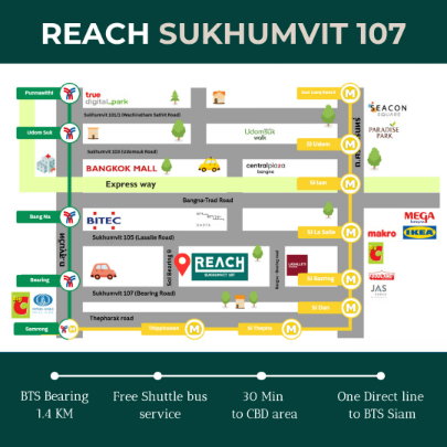 รูป คอนโดราคาดี ใกล้ BTS กำลังรอคุณอยู่! ยินดีต้อนรับสู่ Reach Sukhumvit 107 – ห่างจาก BTS แบริ่ง เพียง 1.4 กม. - รูปที่ 10/11