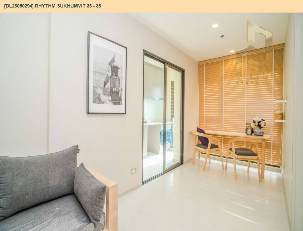 รูป DL26050294 ให้เช่าคอนโด ริทึ่ม สุขุมวิท 36 - 38 (Rhythm Sukhumvit 36 - 38) ใกล้ BTS ทองหล่อ พร้อมเข้าอยู่ โทรด่วน 0800343450 LineID @655ebbvc - รูปที่ 5/6
