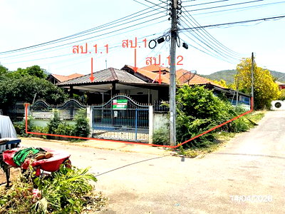 บ้านเดี่ยว ชลบุรี : บ้านเดี่ยว 55 ตร.วา สหกรณ์เคหะสถานราชนาวี 1 สัตหีบ ชลบุรี 1.7M
