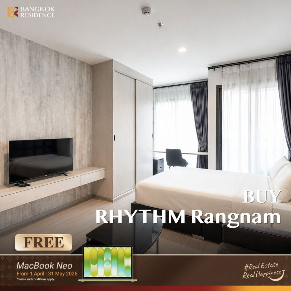 รูป 🏙️ขายคอนโด RHYTHM Rangnam ห้องสวย วิวเมือง ใกล้ BTS อนุสาวรีย์ชัยสมรภูมิ - รูปที่ 1/7