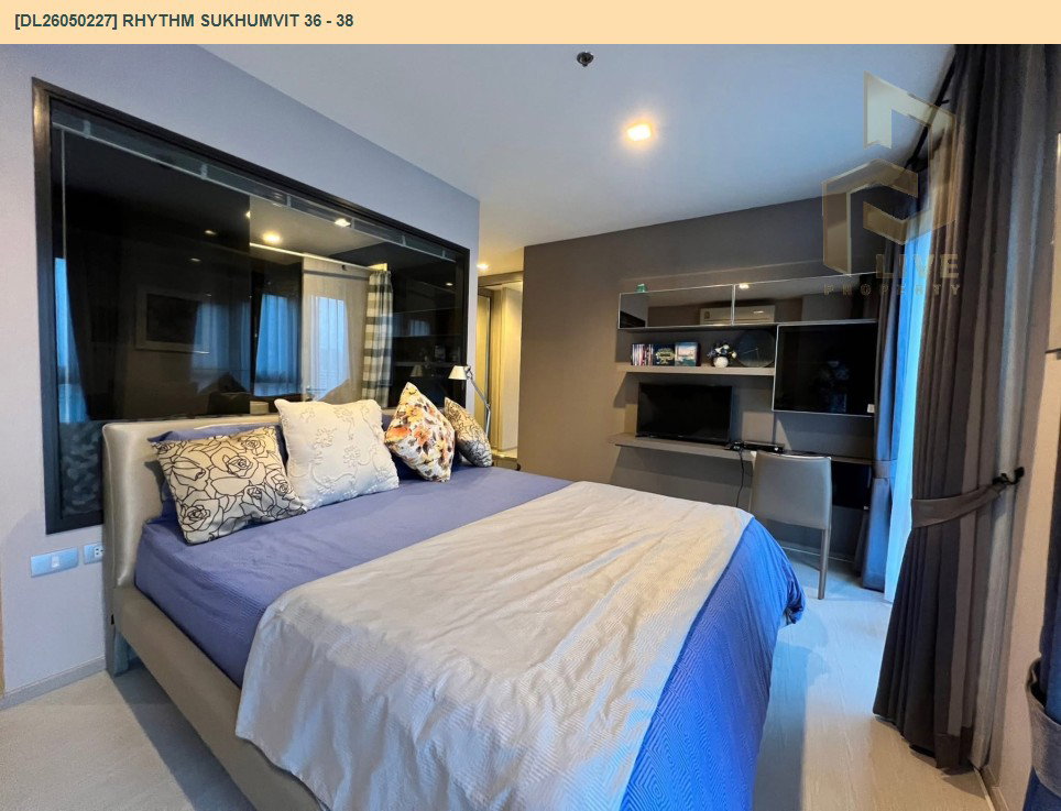 รูป DL26050227 ให้เช่าคอนโด ริทึ่ม สุขุมวิท 36 - 38 (Rhythm Sukhumvit 36 - 38) ใกล้ BTS ทองหล่อ พร้อมเข้าอยู่ โทรด่วน 0653619502 LineID @897iyzll - รูปที่ 5/7