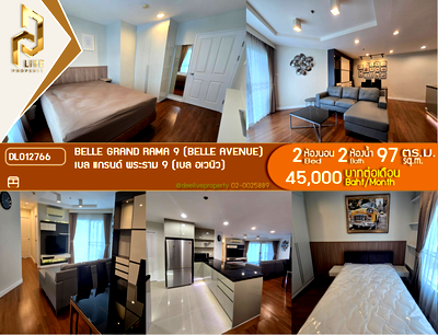 Condos for rent : DL012766 Condo for rent, Belle Grand Rama 9 (Belle Avenue) near MRT พระราม9, ready to move in, call urgently 0614453194 LineID @952jdxxk