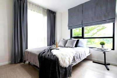 Condos for rent Soi Lasalle (Sukhumvit 105) : For rent : Pause Sukhumvit 107, Size: 46.38 sq.m, 2 Bedrooms 2 Bathrooms, Building A, 4th Floor, Fully Furnished