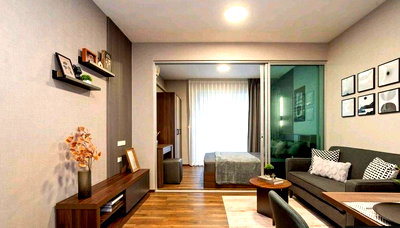 คอนโดให้เช่า : ✅✅A space sukhumvit 77 ขนาด 29 ตร.ม.ตึก B  ห้อง ✅✅✅ ใกล้ BTS อ่อนนุช ระเบียงหันเข้าสระ