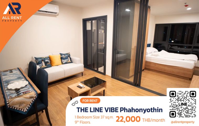 🔥 ปล่อยเช่าด่วน! THE LINE VIBE Phahonyothin 1 นอน 37 ตร.ม. ชั้น 9 อยู่สบาย ฟังก์ชันครบ ใกล้ BTS เดินทางเข้าเมืองสะดวก