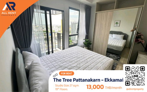 🔥 Condo for rent: The Tree Pattanakarn - Ekkamai, high floor, city view, great price, near ARL Ramkhamhaeng, only 13,000 THB/month!